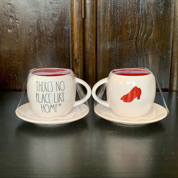 Rae Dunn THERE’S NO PLACE LIKE HOME Wizard of Oz Double Sided Mug and Saucer Set - Picture 2 of 12